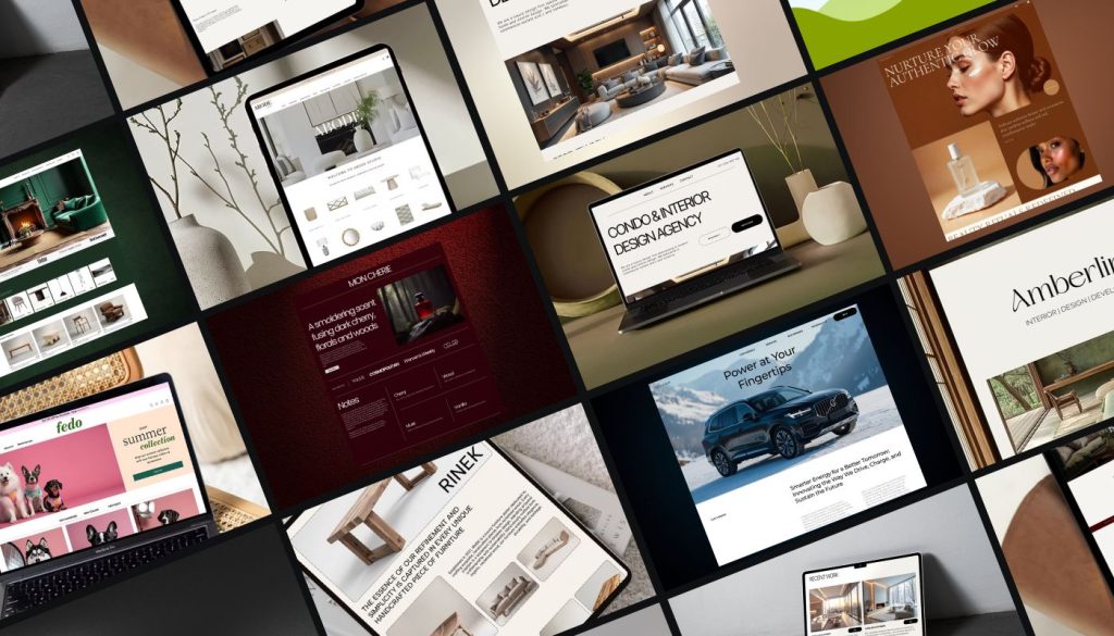 Website Design 1 collage of different website designs