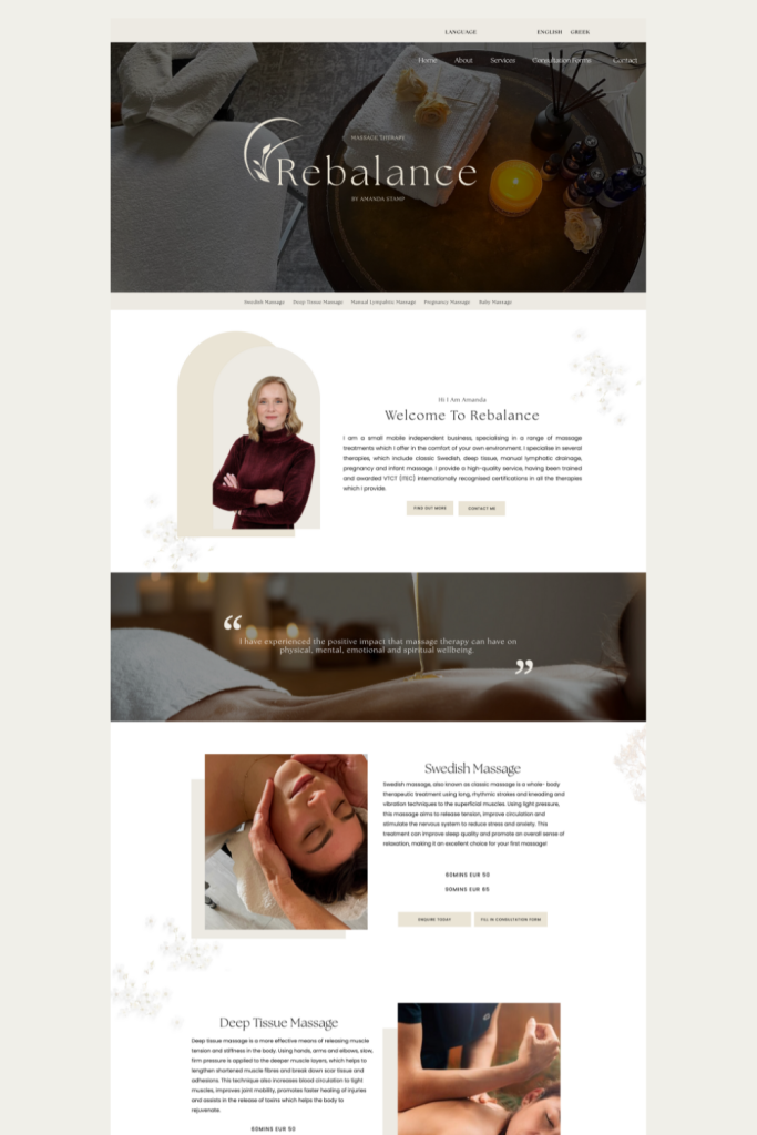 Locations We Serve 6 modern website design for massage company based in Greece
