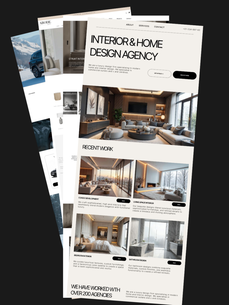 picture of stacked website designs